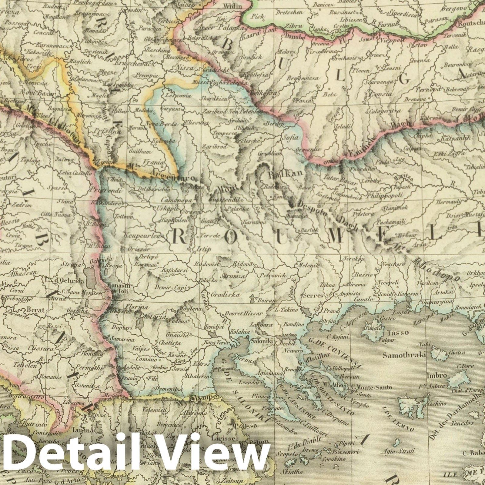 European Turkey and Greece, 1826 - Historical Map Print