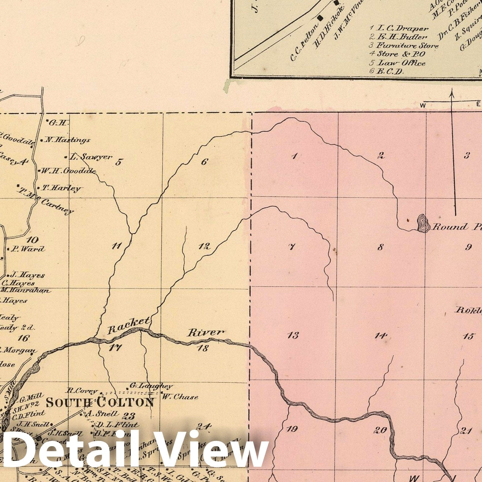 Colton, Saint Lawrence County, New York - Property Map, 1865