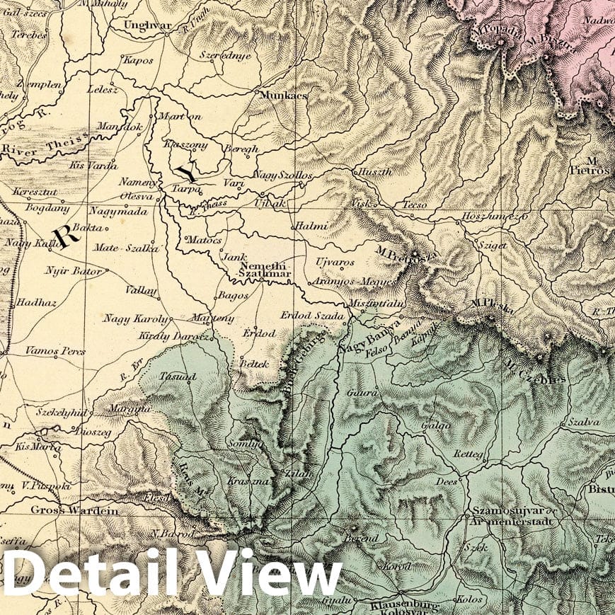 Galicia, Eastern Hungary, and Transylvania - Geologic Map, 1865
