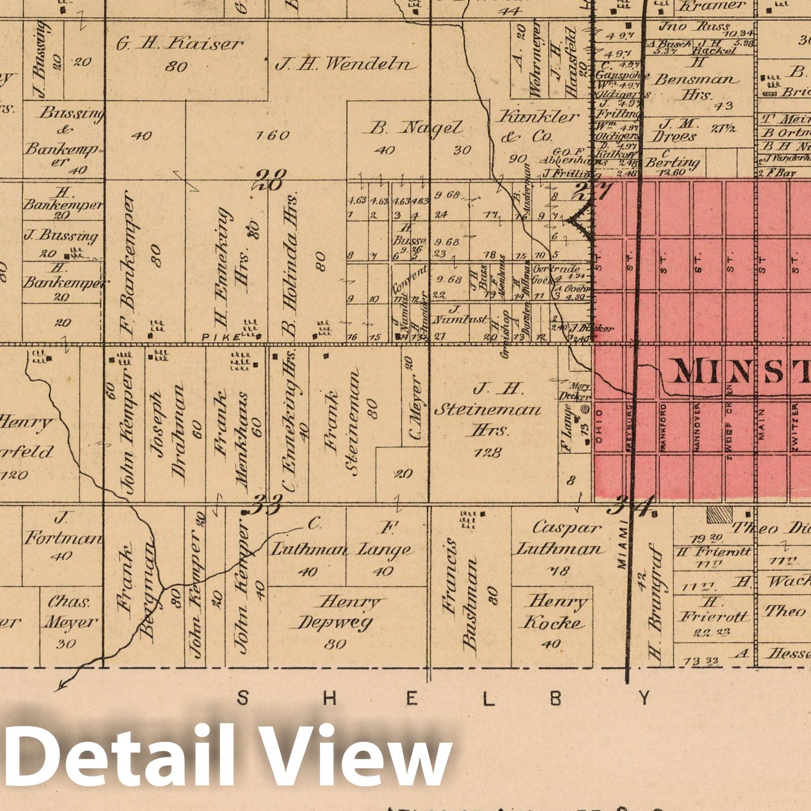Jackson Township 7 South, Range 4 East - Property Map, 1880 - Auglaize County Ohio