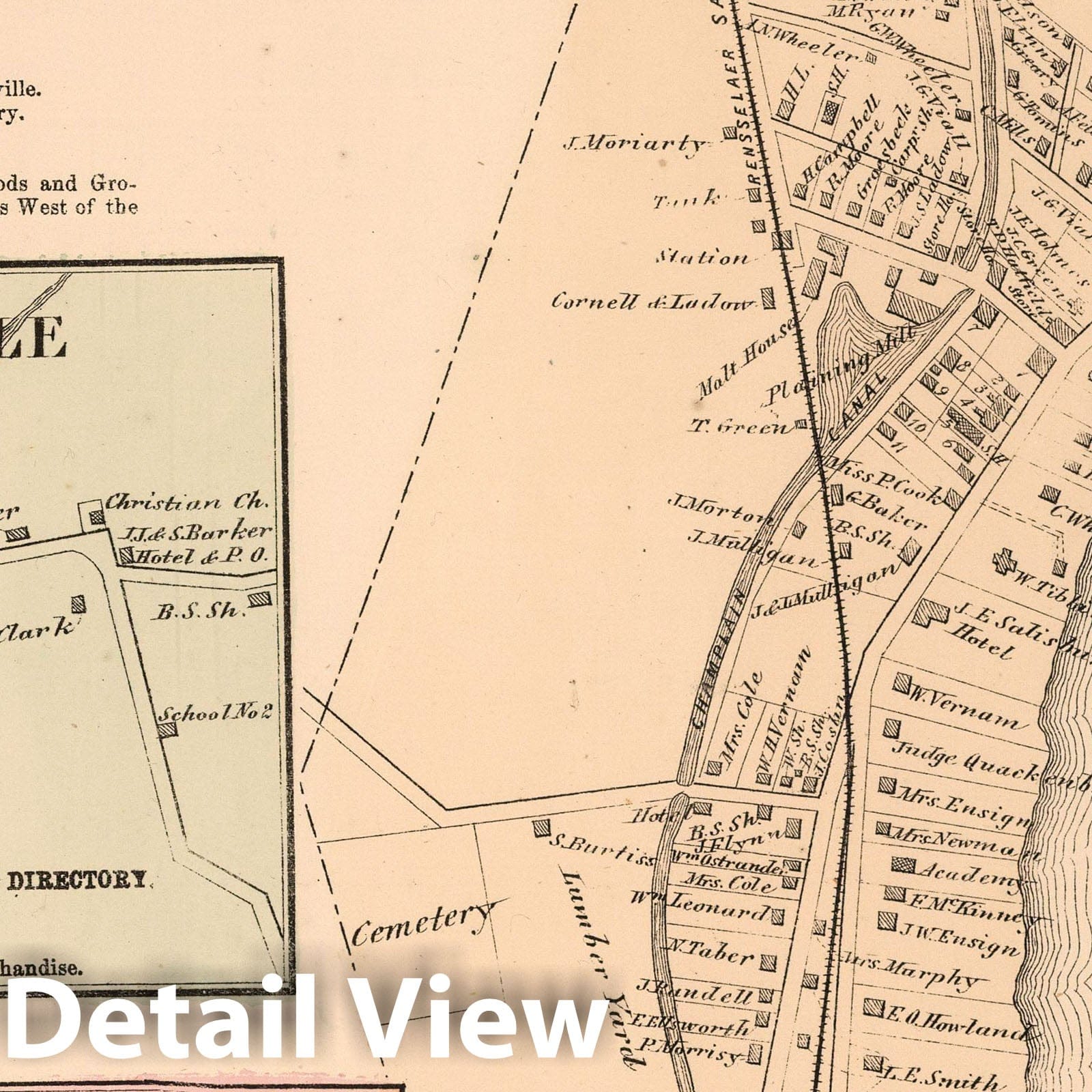 Mechanicville, Conklingville, West Hadley, Barkersville, North Greenfield, Saratoga County, New York - Property Map, 1866