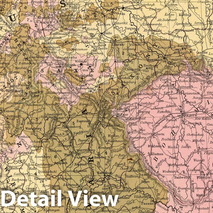 Germany, 1850 - Historical Map Print