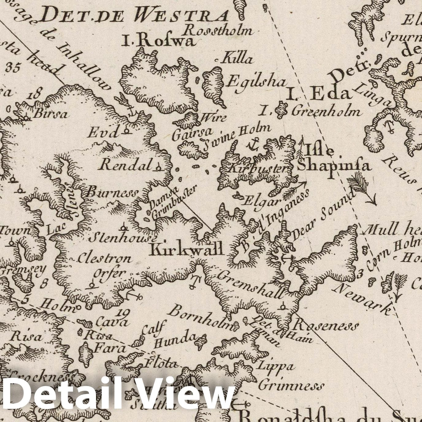 Orkney Islands Nautical Chart 1764 - Bellin Historical Map Print