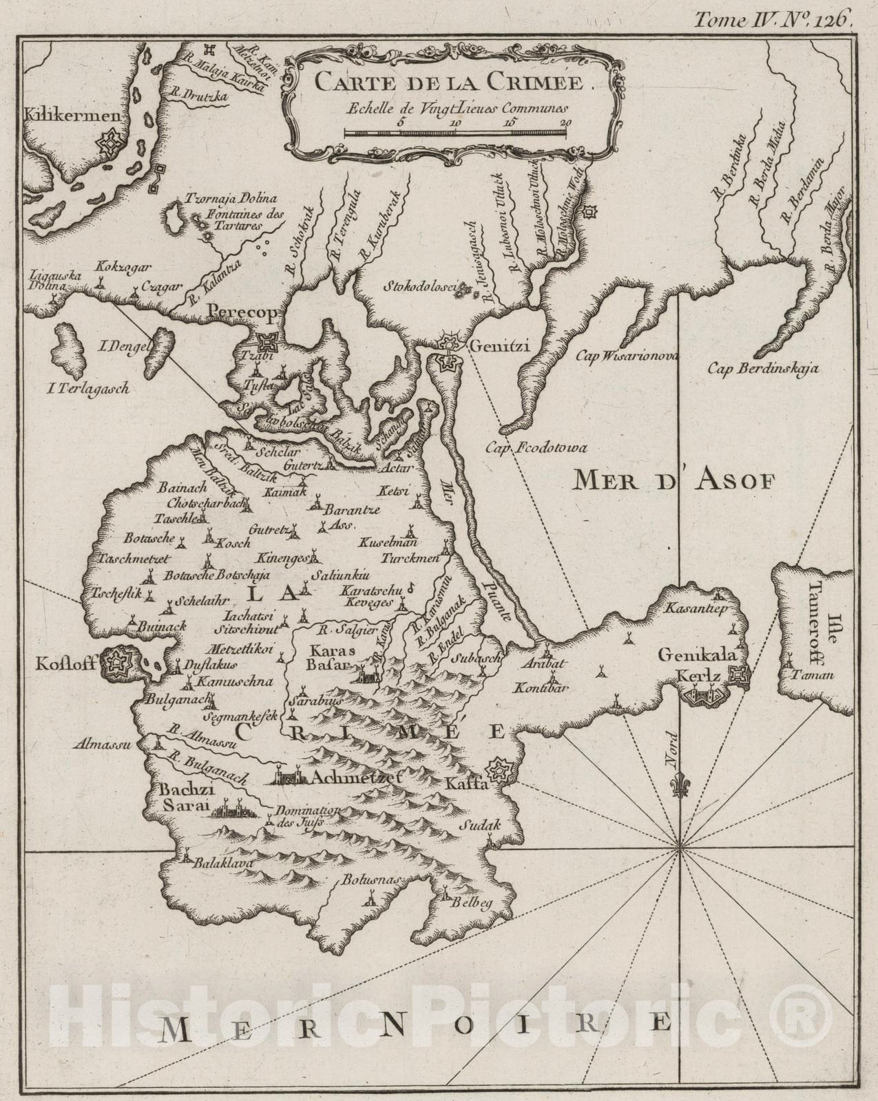 Historic Map : Ukraine, Crimea (Ukraine) 1764 Carte de la Crimee. , Vintage Wall Art
