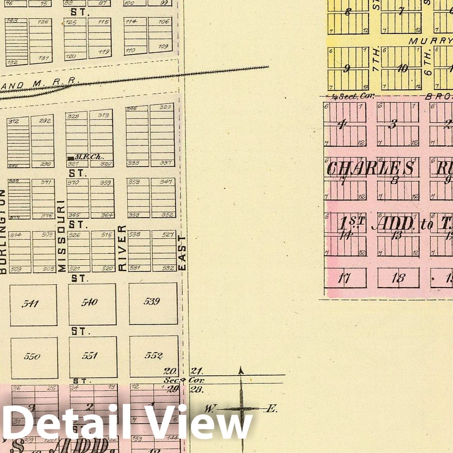 Exeter, Taylor, Burnham, Nebraska - Railroad Map, 1885