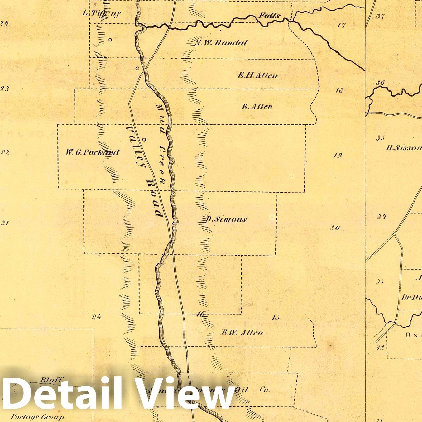 Mud Creek Valley, Ontario County, New York - Geologic Map, 1865