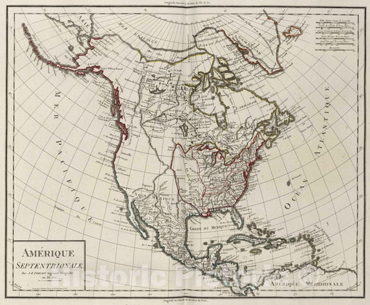 Historic Map : 1803 XXIX. Amerique Septentroinale. - Vintage Wall Art