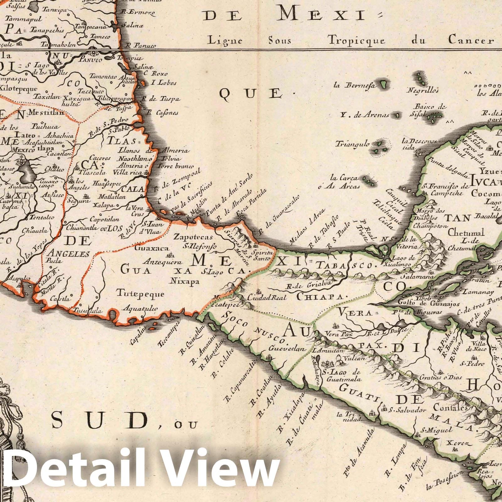 Mexico and Central America, 1656 - Historical Map Print