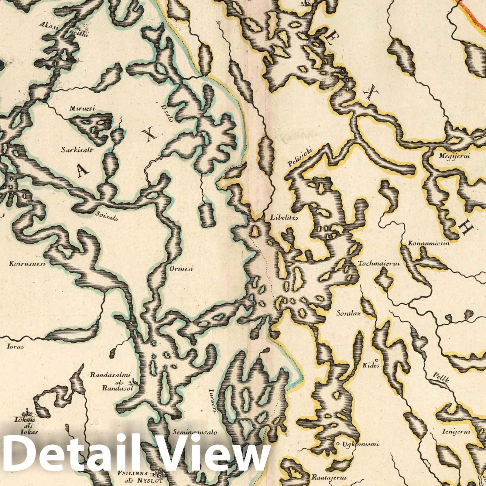 Savolax and Kexholm, Finland 1668 Historical Map Print