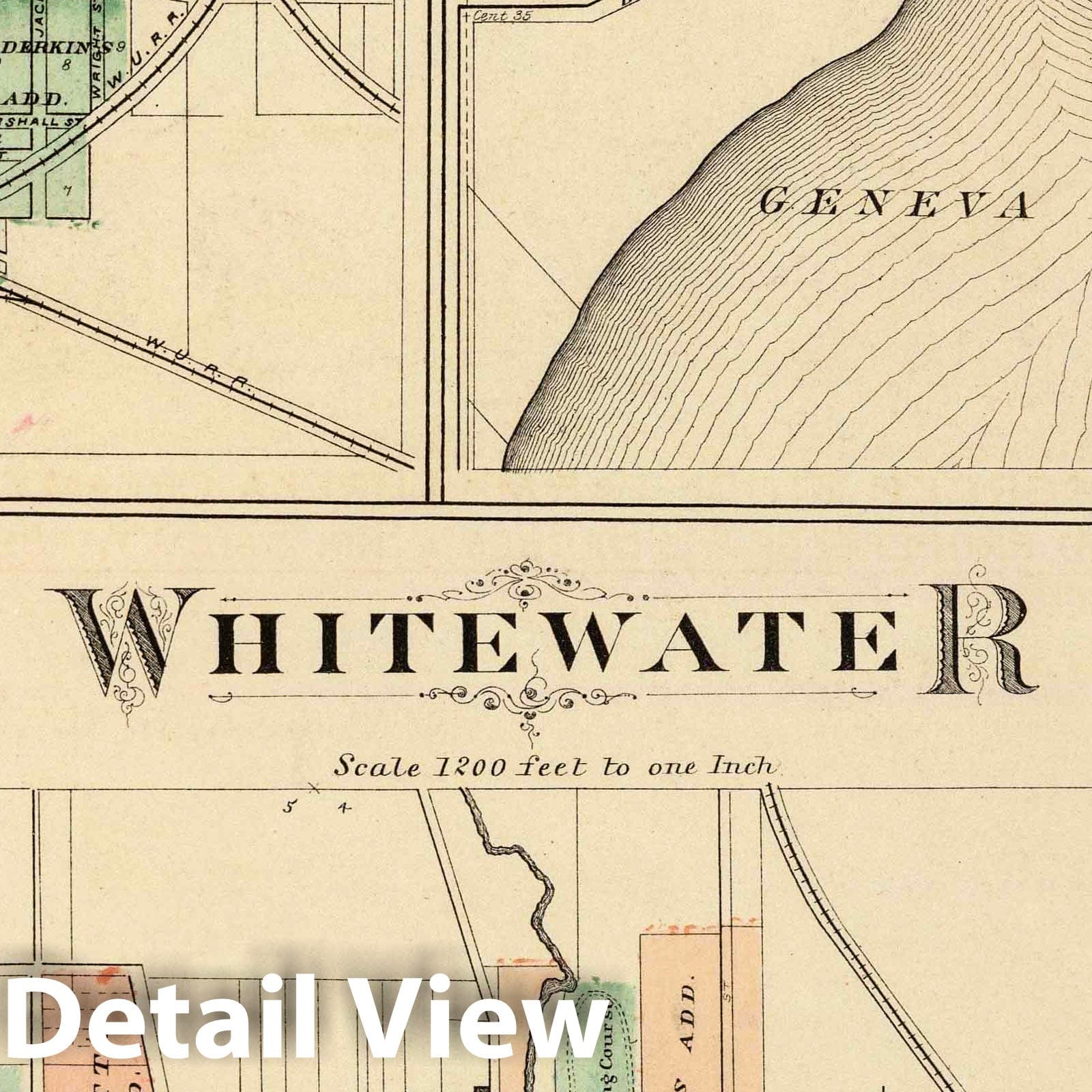 Whitewater, Elkhorn, and Geneva, Wisconsin - 1878 Historical Atlas Map