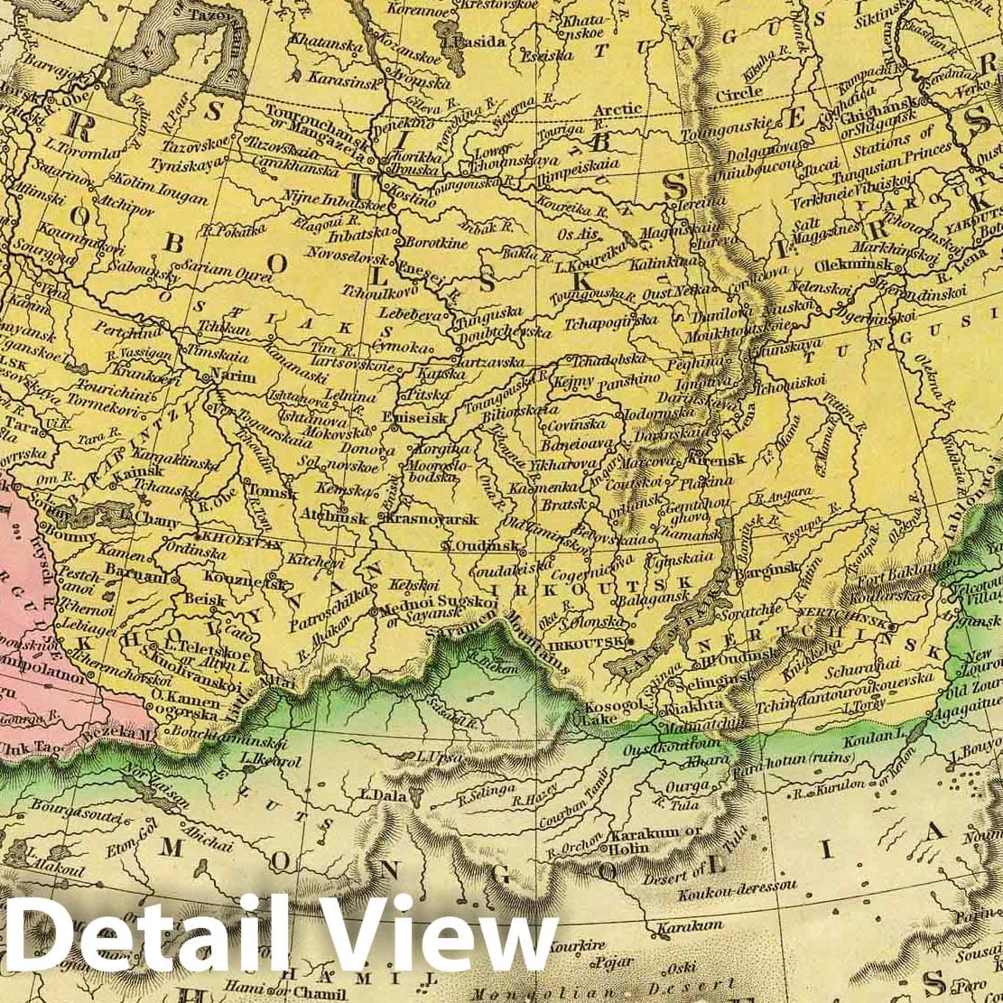 Russia in Asia and Central Asia, 1836 - Historical Map Print