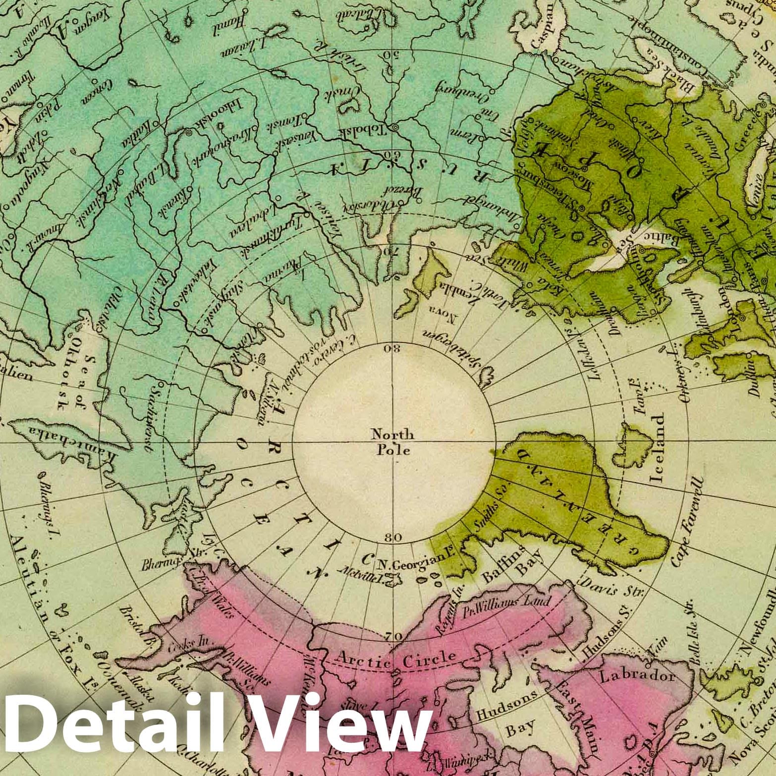 Northern Hemisphere - Railroad Map, 1840 - Historical Map Print