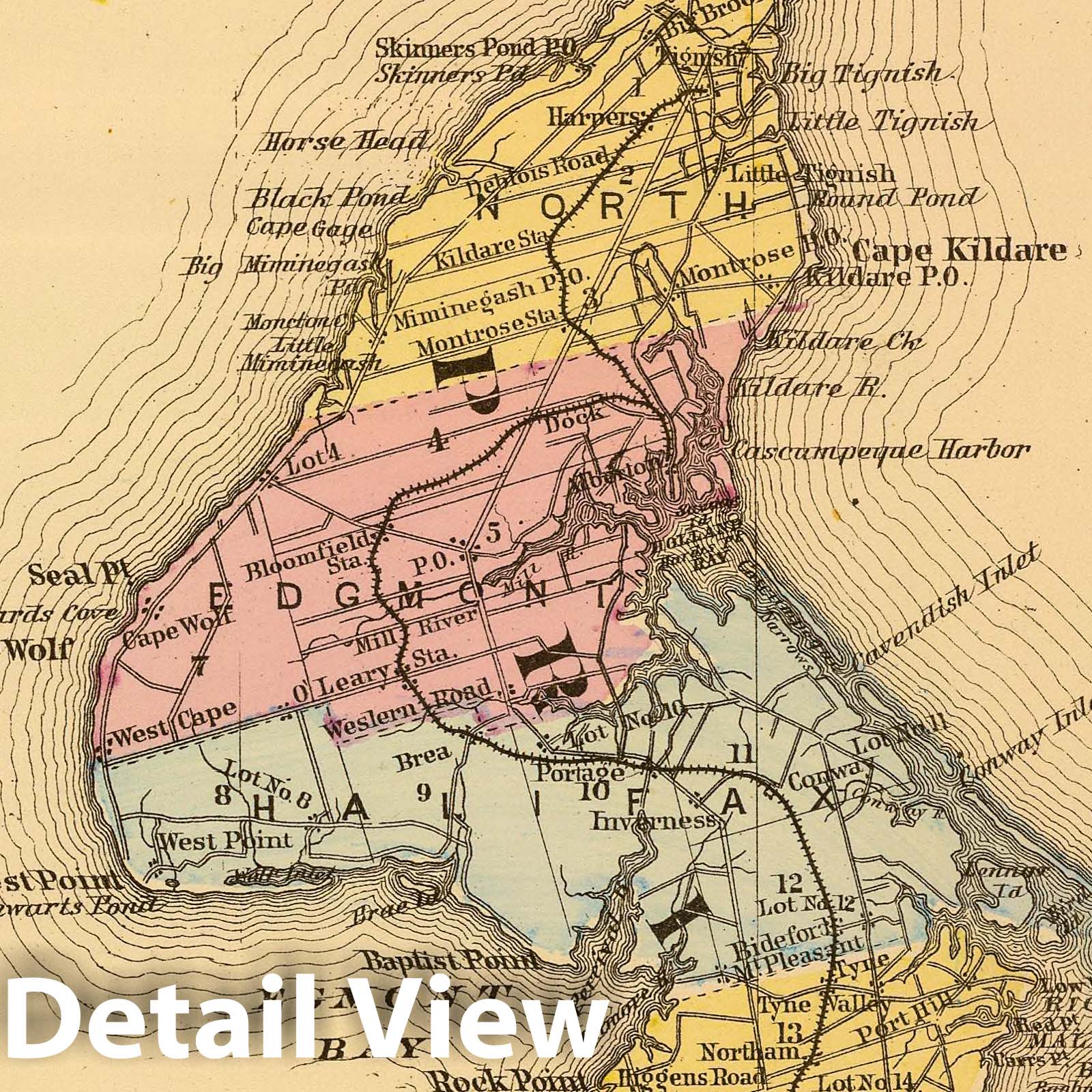 Prince County, Prince Edward Island - Railroad Map, 1878