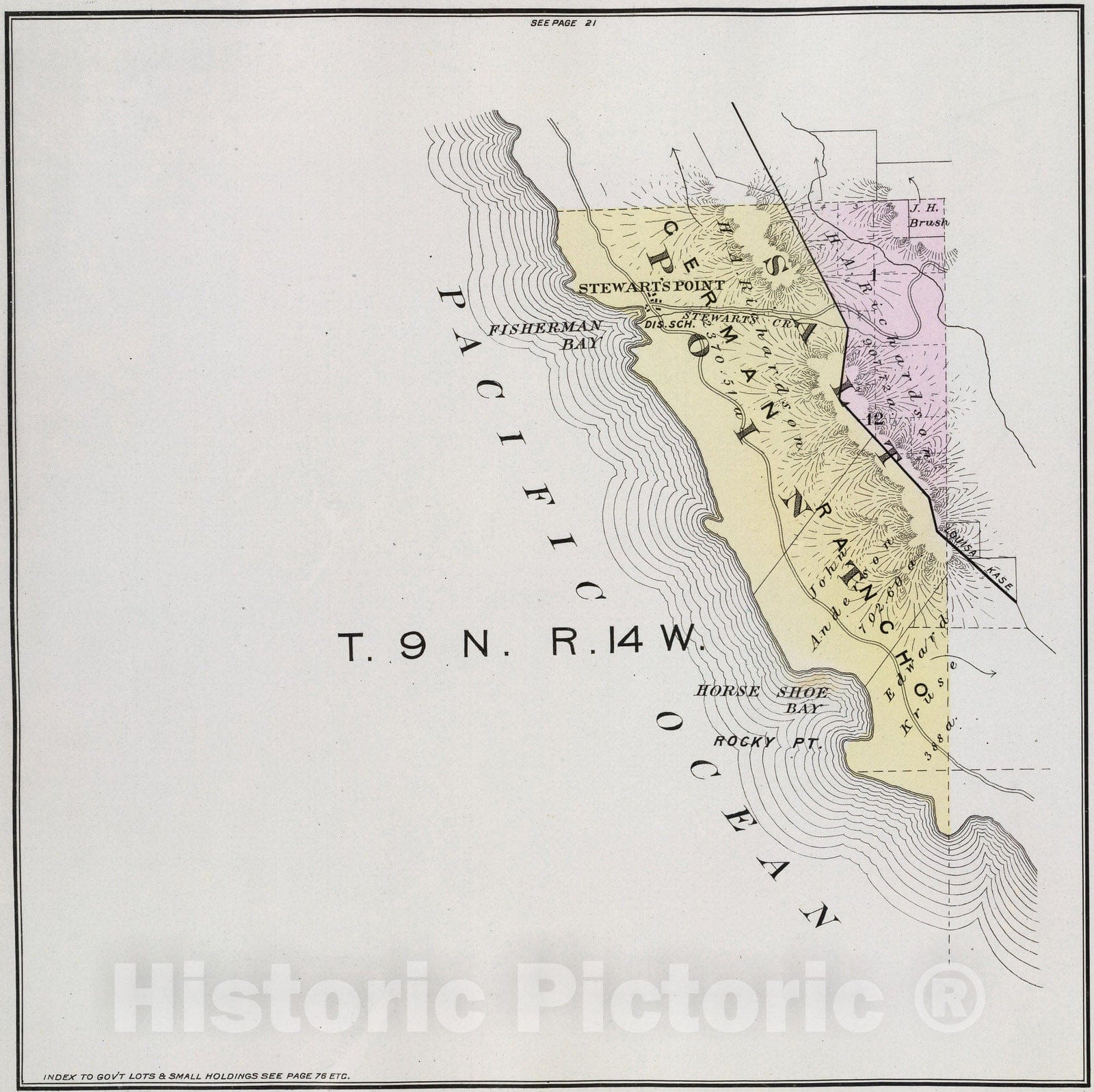 Historic Map : 1898 9 N, 14 W. - Vintage Wall Art
