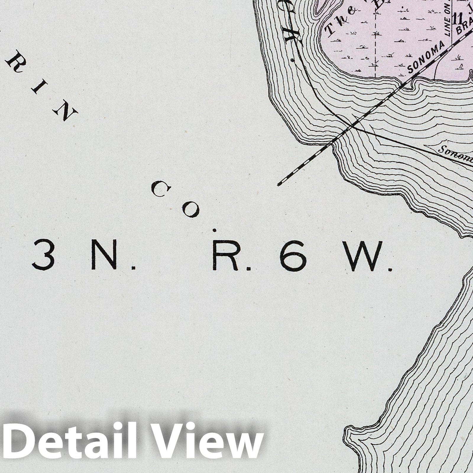 Township 3 N. Range 6 W., Sonoma County, California - Railroad Map, 1898