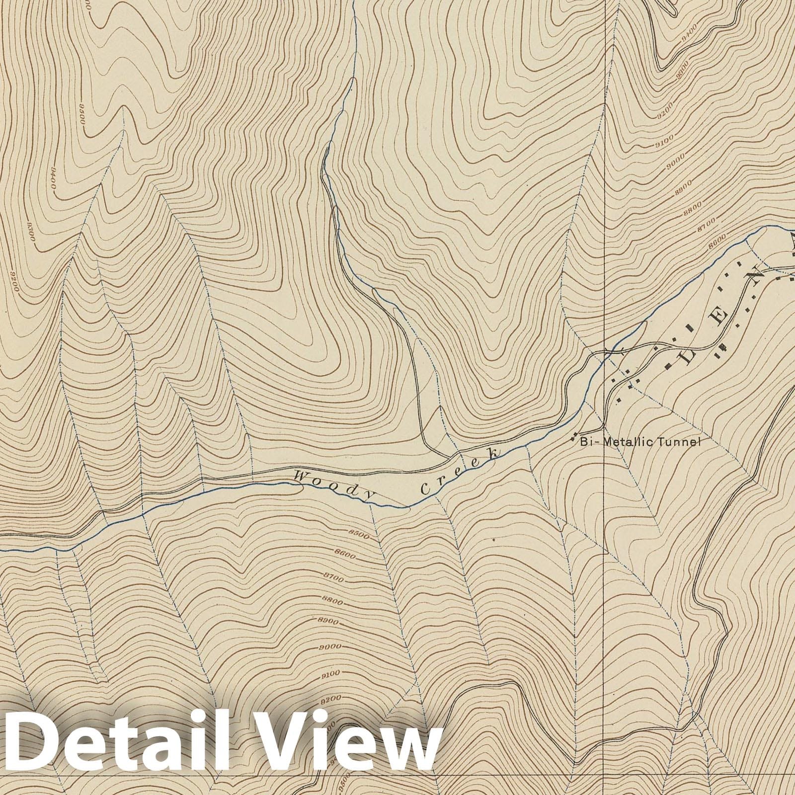 Aspen District, Colorado - Topography, 1898 - Historical Map Print