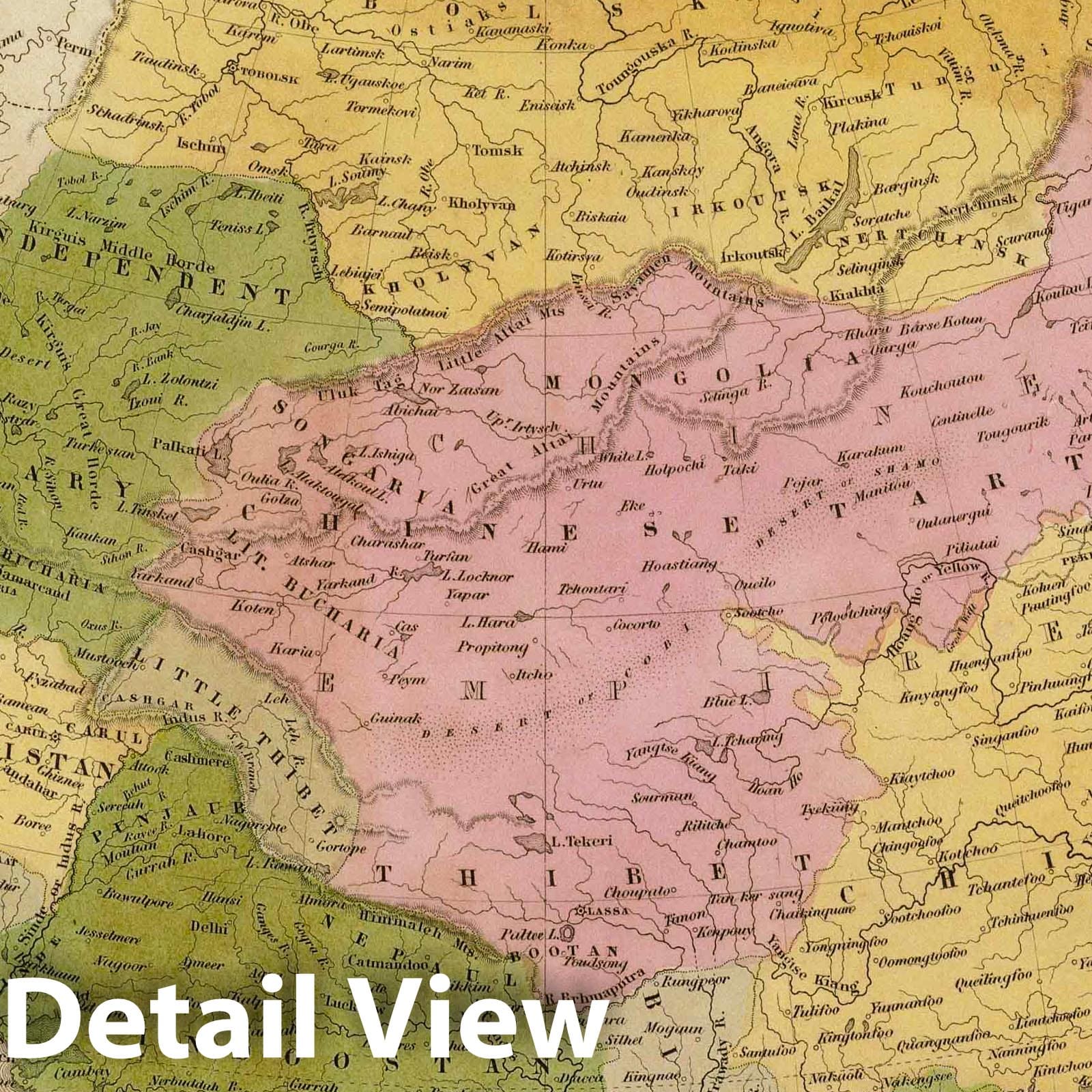 Asia, 1841 - Historical Map Print from Goodrich's General Atlas