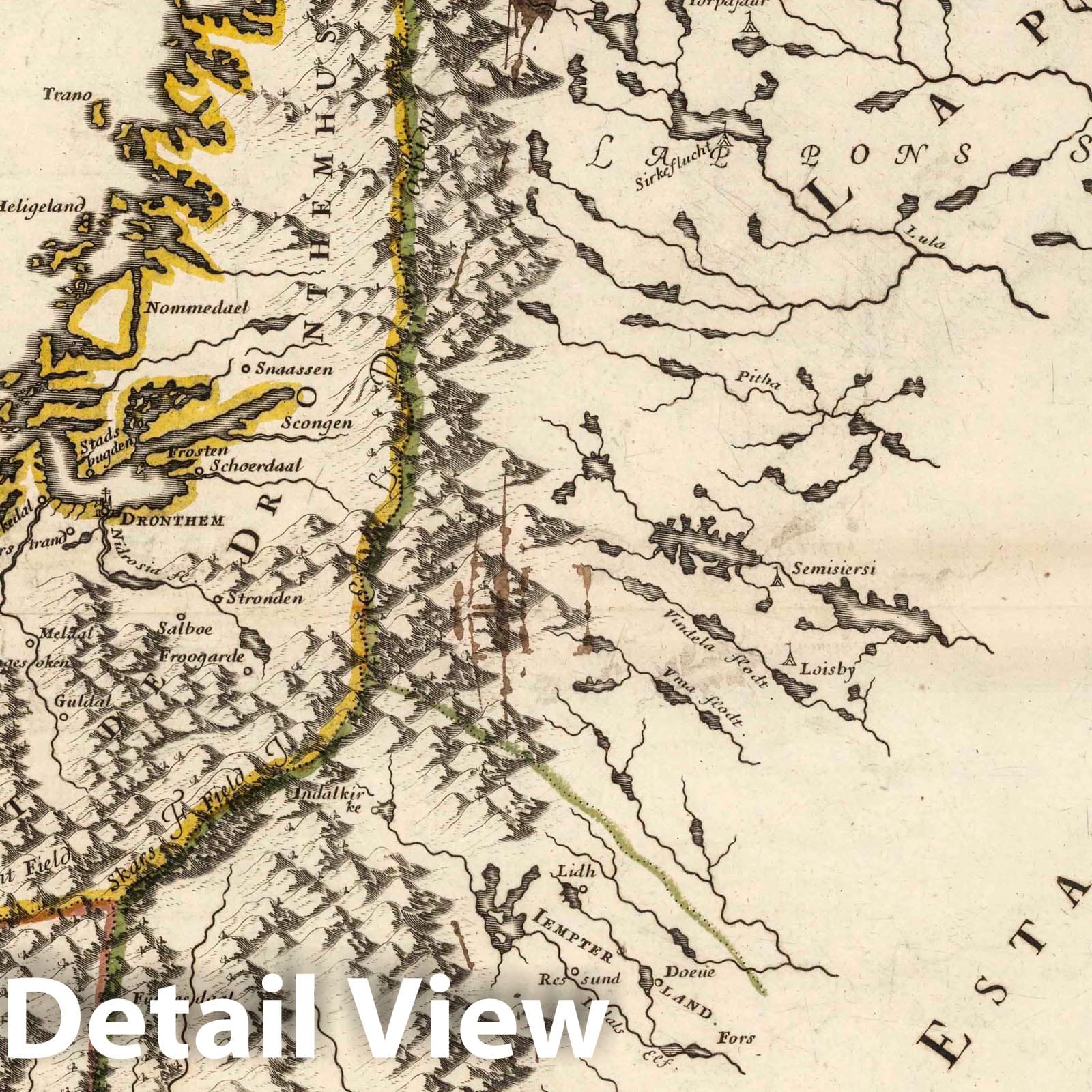 Norway, 1704 - Historical Map Print from Sanson's French Atlas
