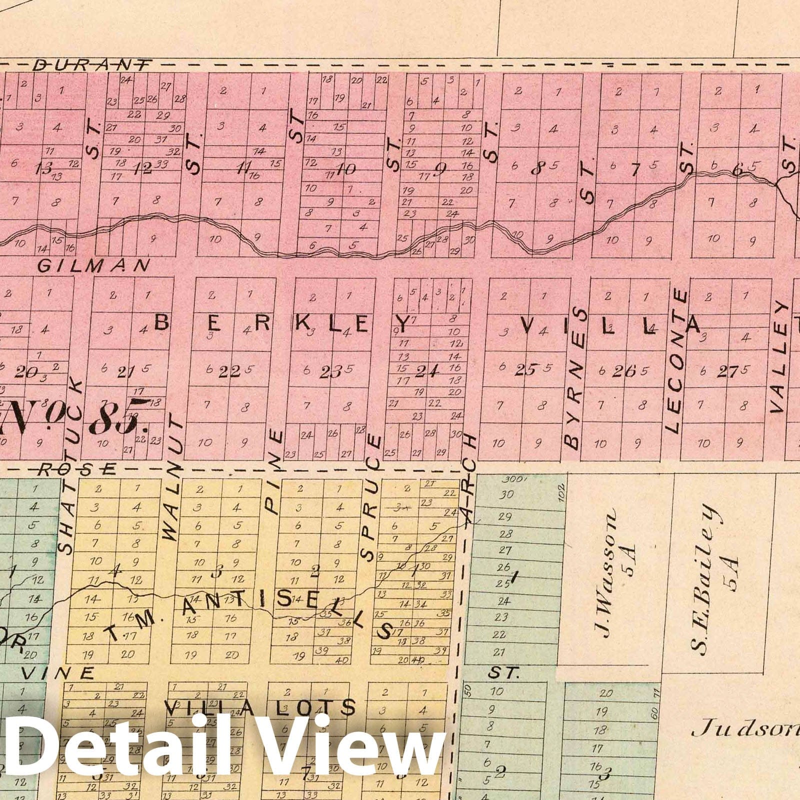 Oakland and Vicinity, California 1878 Historical Map Print