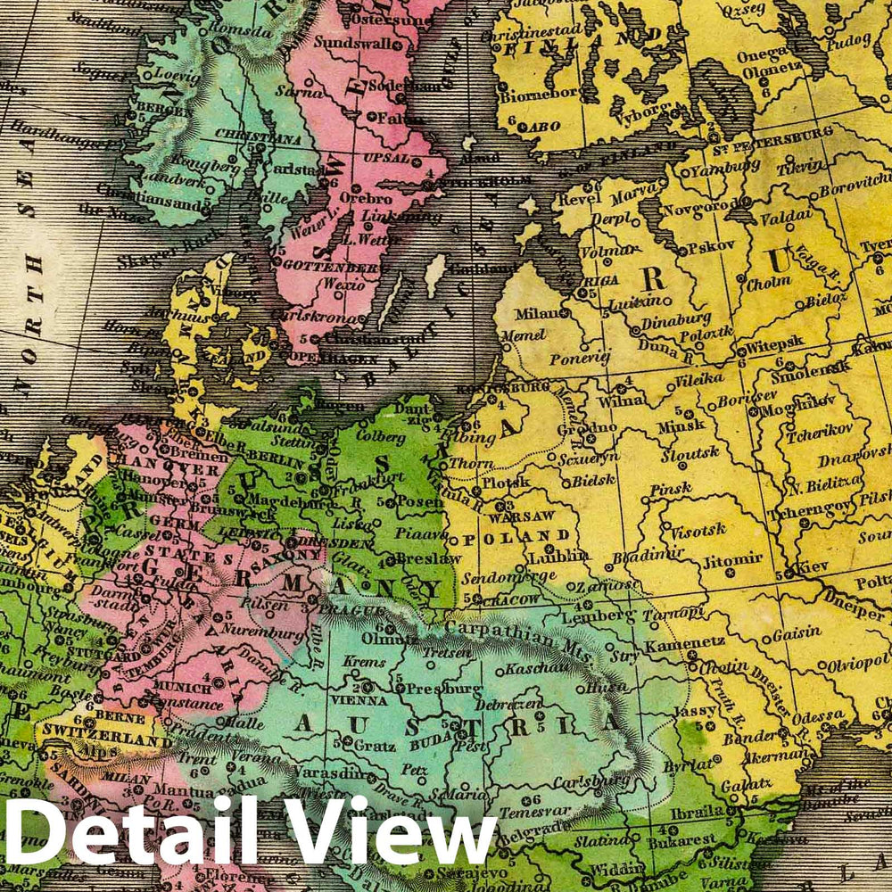 Historic Map : School Atlas - 1842 Europe. - Vintage Wall Art