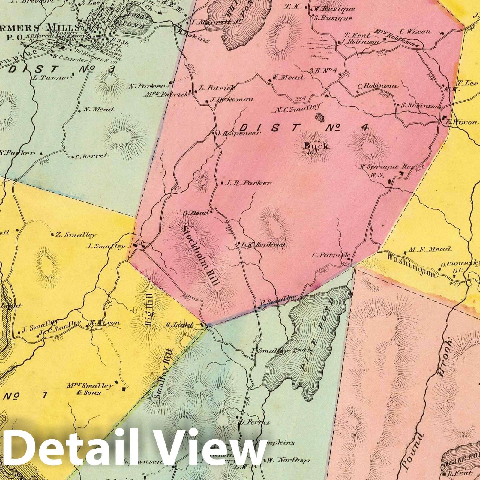 Kent Township, Putnam County, New York 1868 Historical Map Print