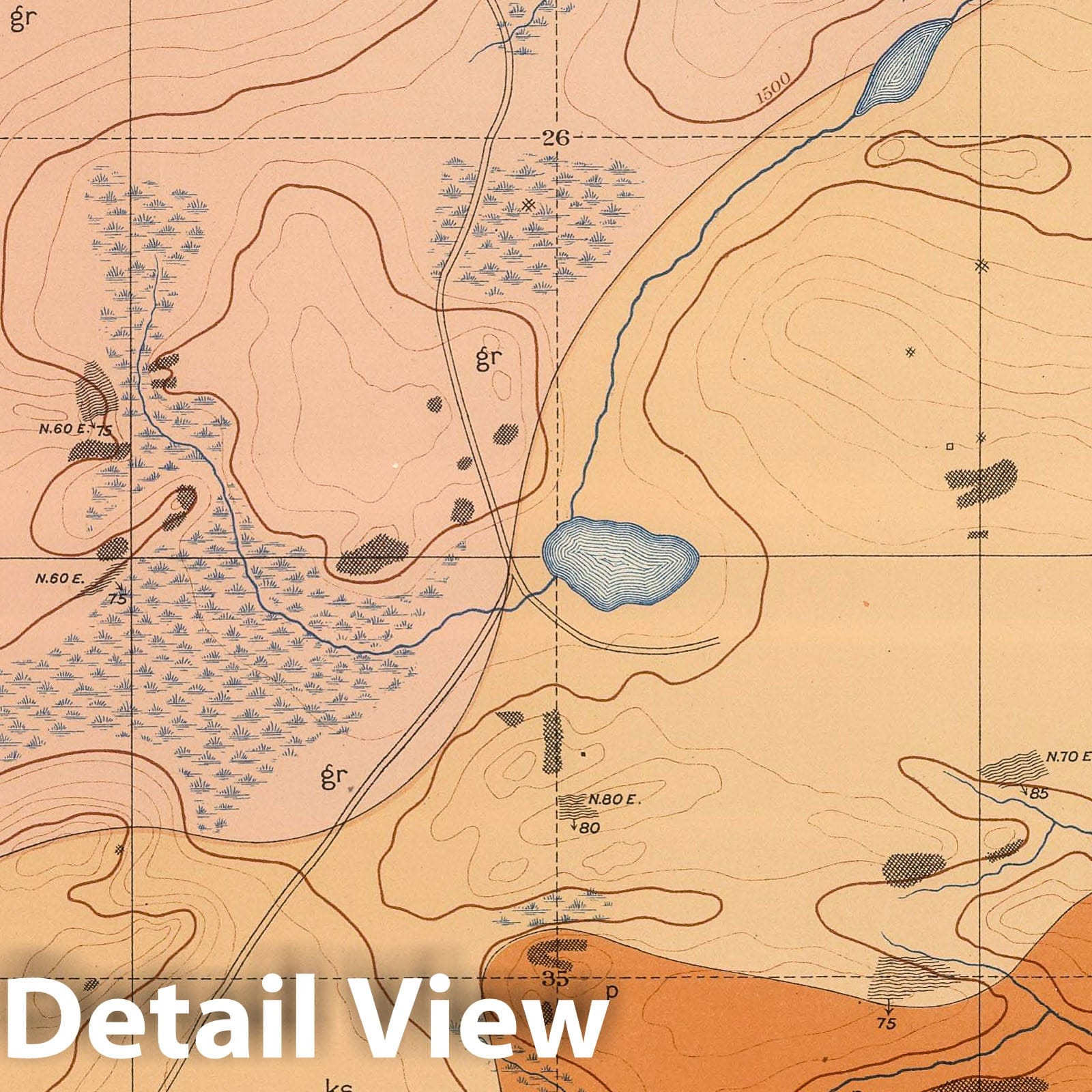 Marquette Iron-Bearing District, Michigan - Geological Map Plate No. XXI, 1896