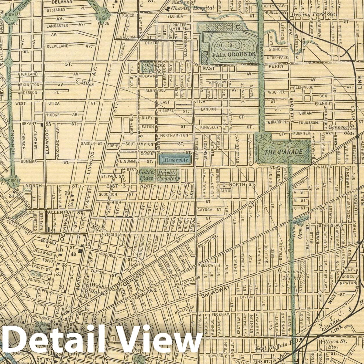 Buffalo, New York - Railroad Map, 1891 - Historical Map Print