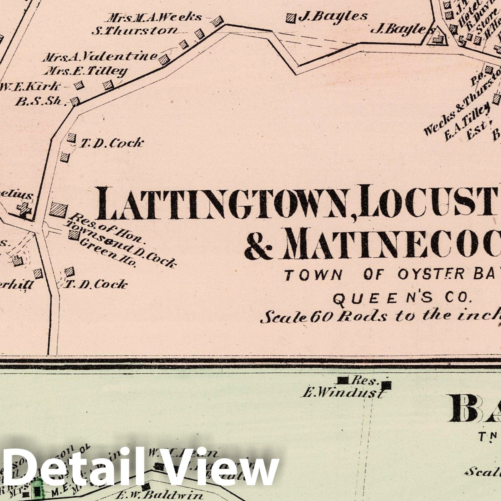 Lattingtown, Locust Valley, Matinecock & Bayville, Oyster Bay, Long Island - 1873 Property Map