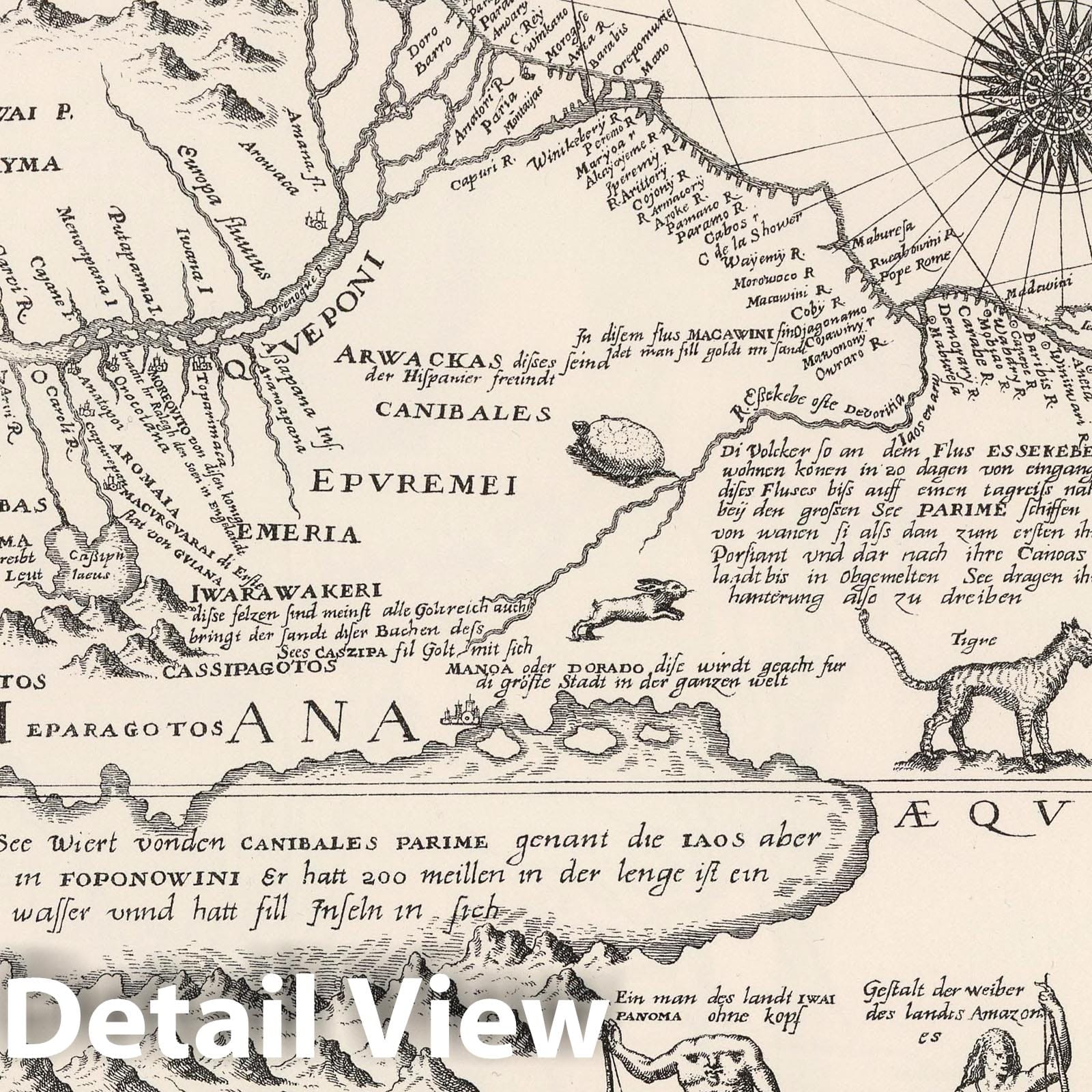 Guiana, Orinoco-Essequibo Region - Route Map, 1599