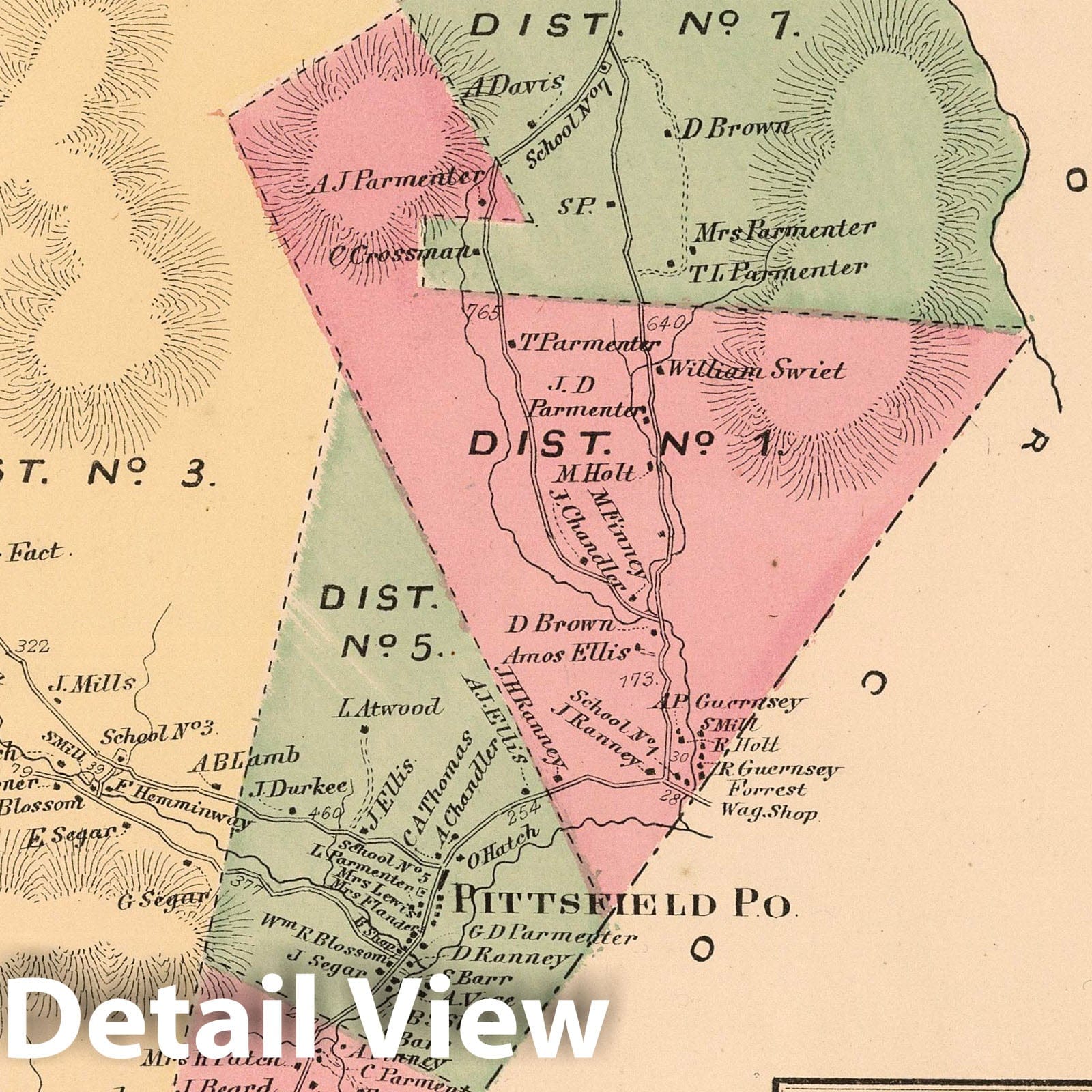 Pittsfield, Rutland County, Vermont - Property Map, 1869