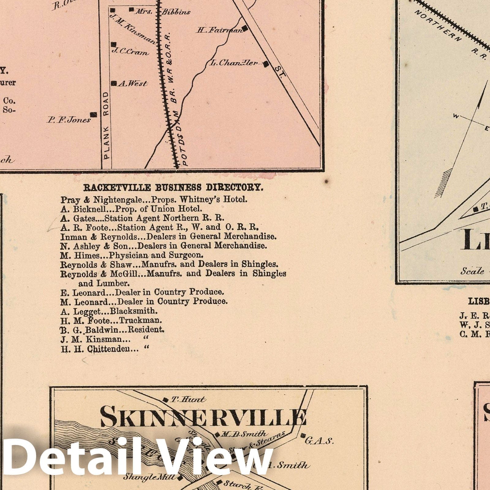 Norwood, West Stockholm, Saint Lawrence County, New York - Property Map, 1865