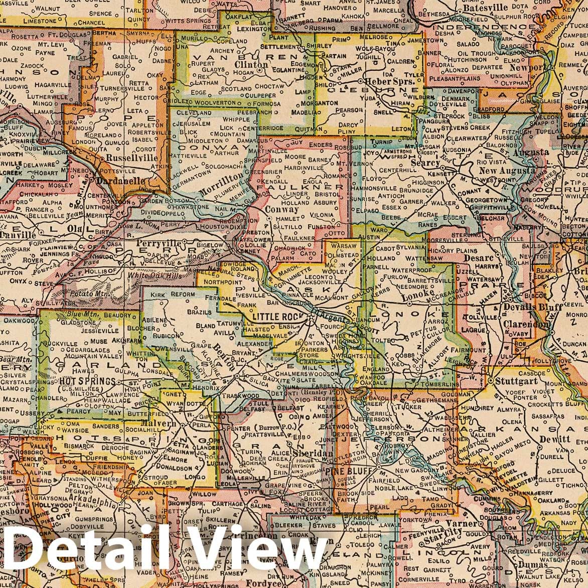 Arkansas Road Map 1927 - Historical Map Print