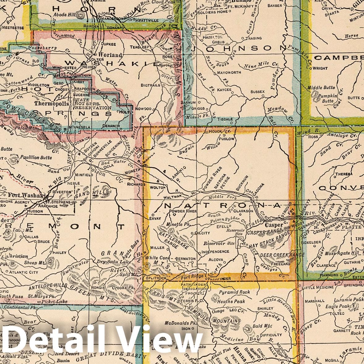 Wyoming - Road Map, 1927 - Historical Map Print