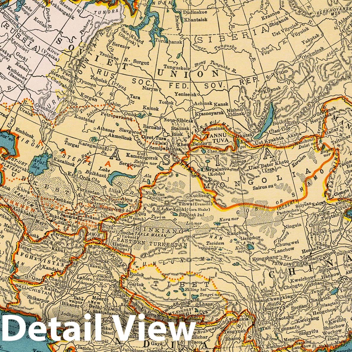 World War II: Asia - Military Map, 1939 - Rand McNally Historical Map Print
