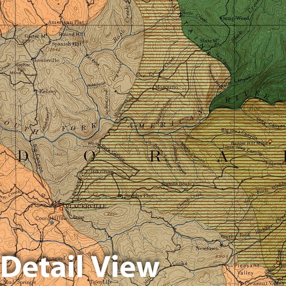 Placerville Quadrangle, California - Forest Classification, 1887 Historical Map Print
