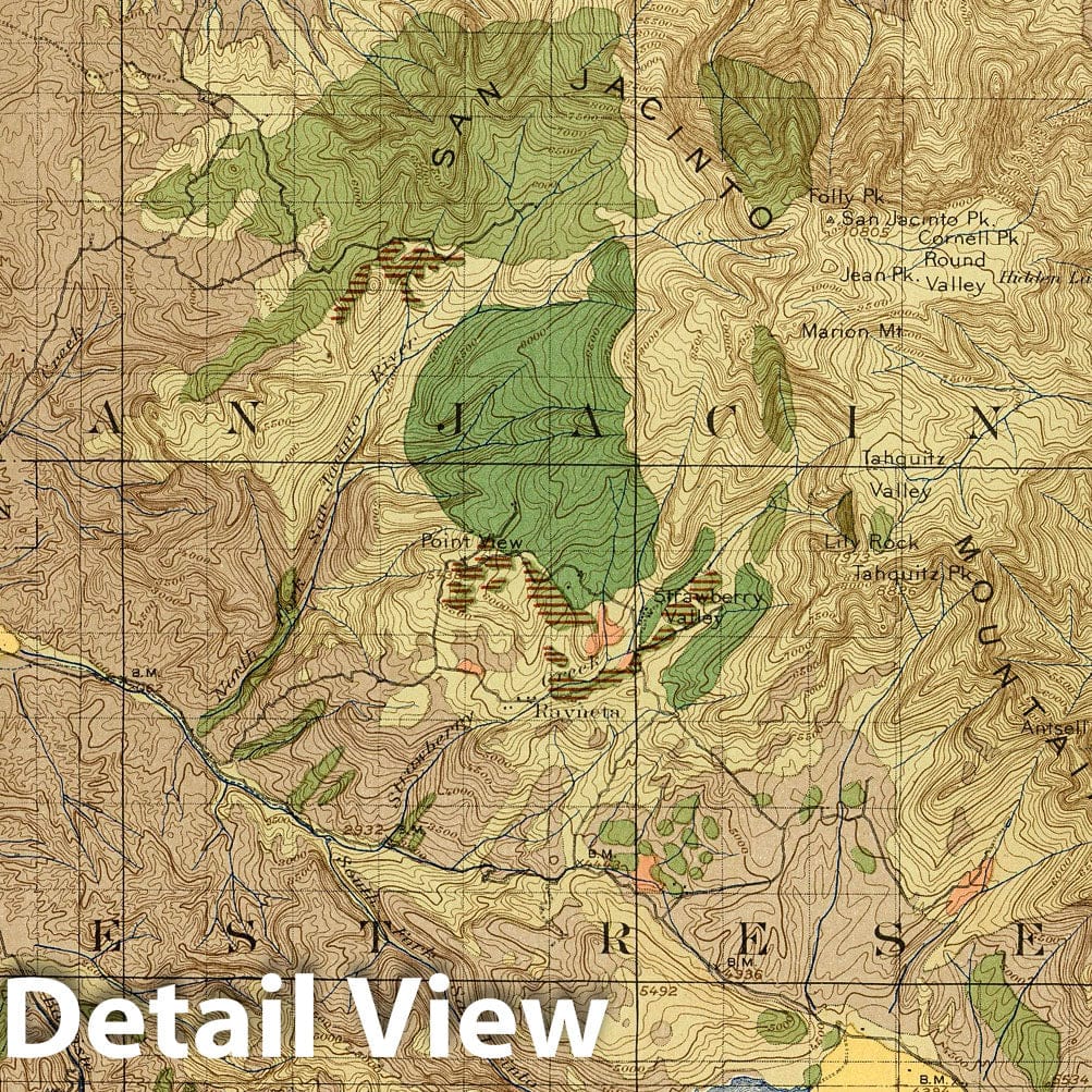 San Jacinto, California - Geologic Map, 1900 - Historical Map Print