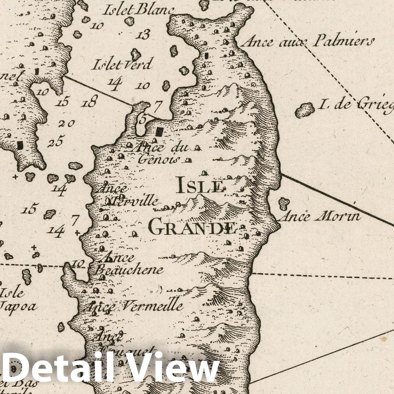 Grande Island and Coast of Brazil - 1764 Nautical Chart Print
