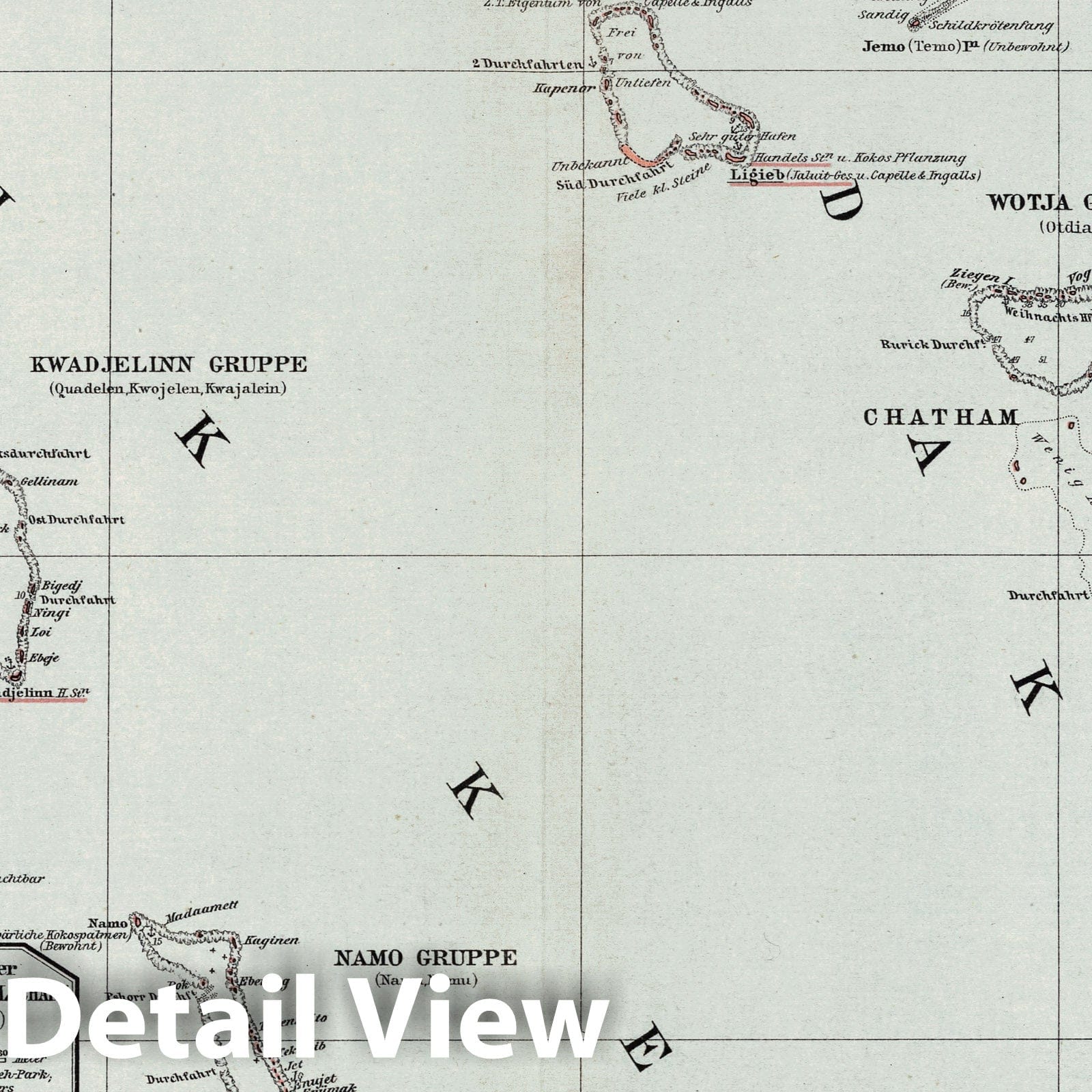 Marshall Islands, 1893 - Historical Map Print from Deutscher Kolonial-Atlas