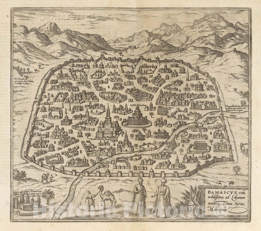 Historic Map : Damascus (Syria), 1575 Vol II (55) Damascus. , Vintage Wall Art