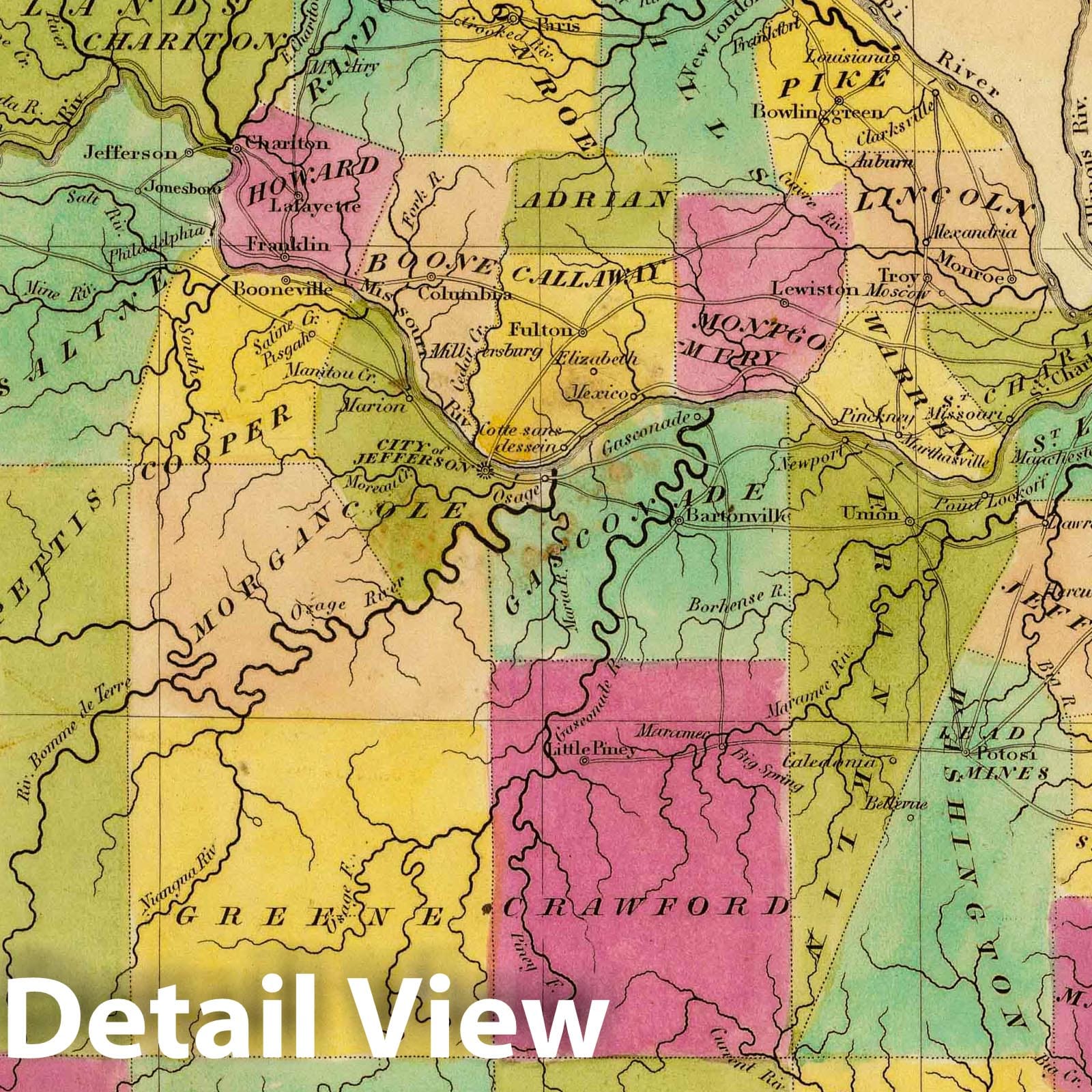 Historic Map : 1840 Missouri. - Vintage Wall Art
