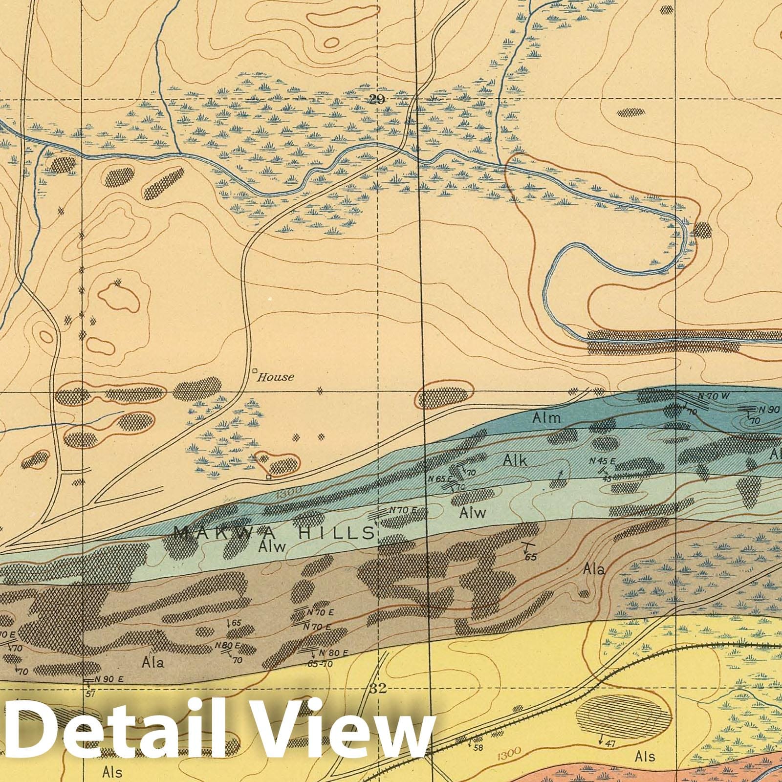 Marquette Iron-Bearing District, Michigan - Geological Map Plate No. XXX, 1896