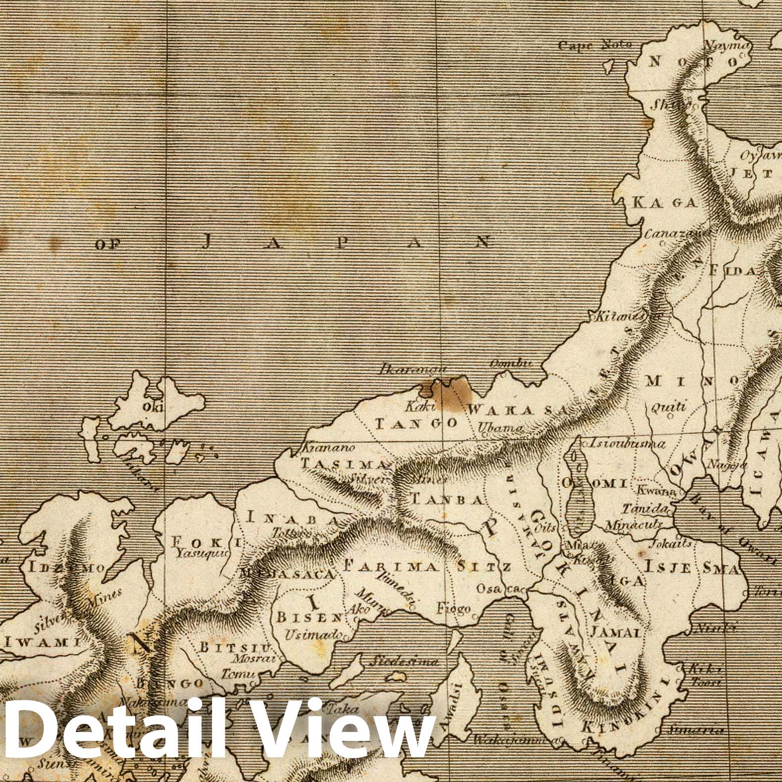 Japan - River Map, 1804 - Historical Map Print