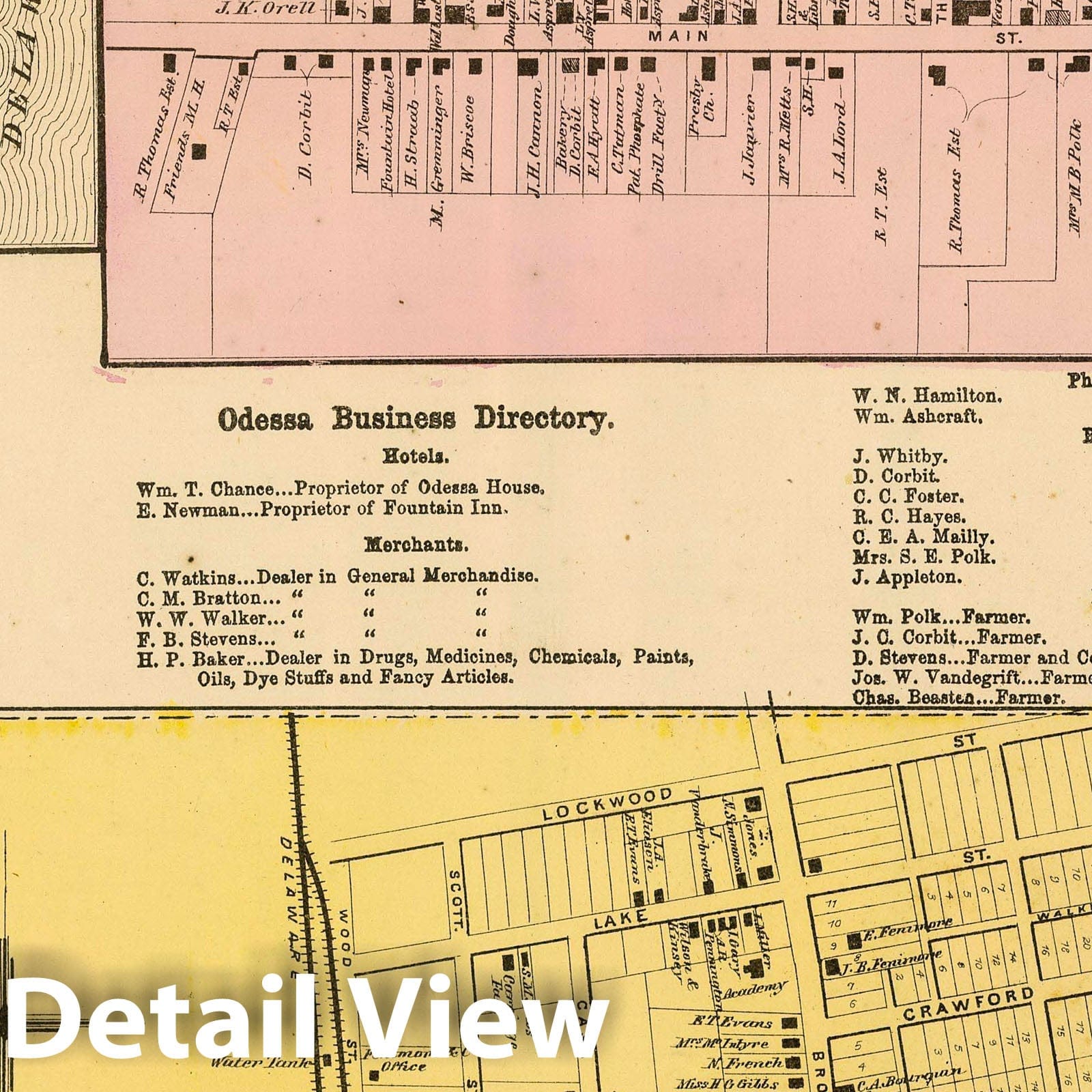 Middletown, Odessa, Port Penn, Delaware - Railroad Map, 1868