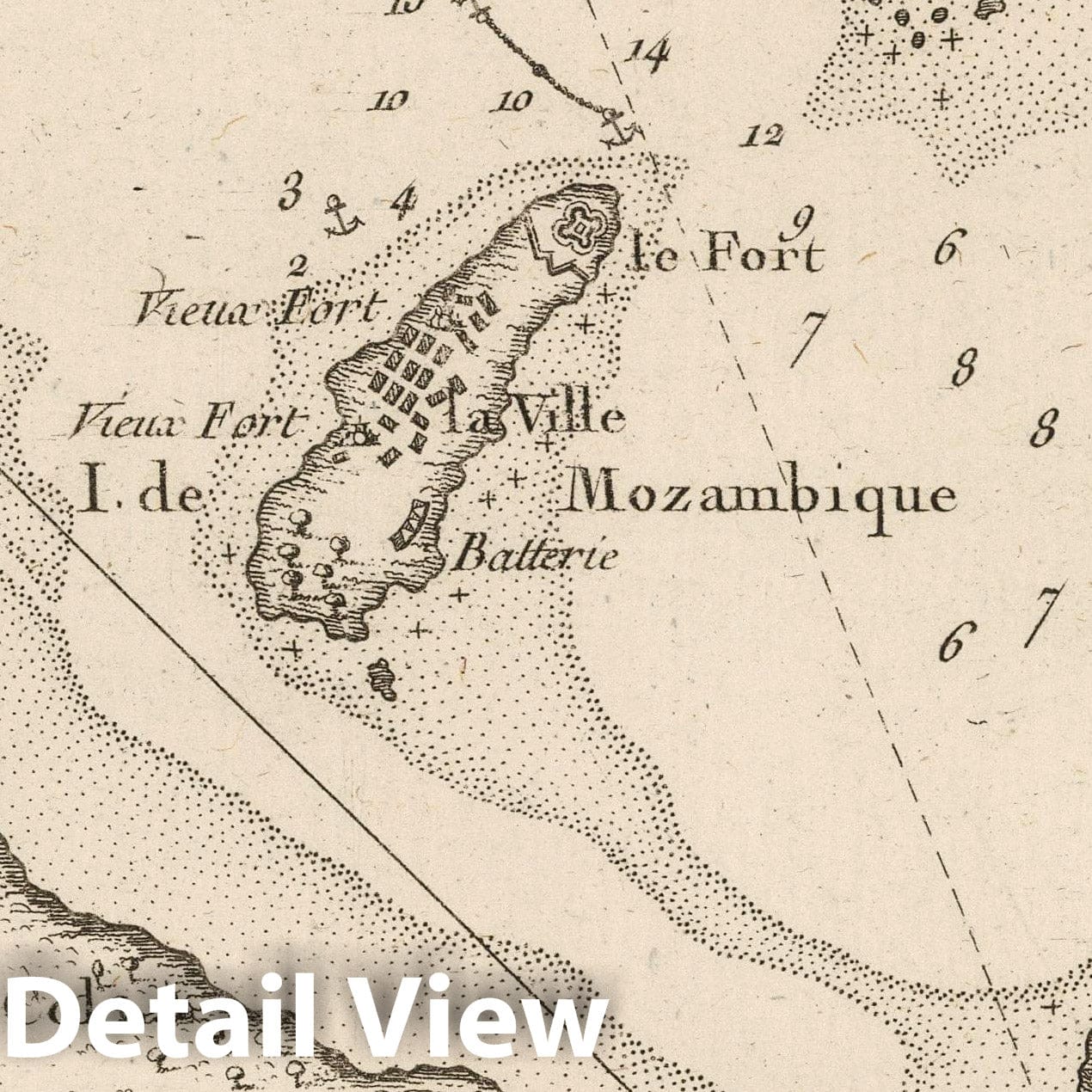 Mozambique Bay - Nautical Chart, 1764 - Bellin Historical Map Print