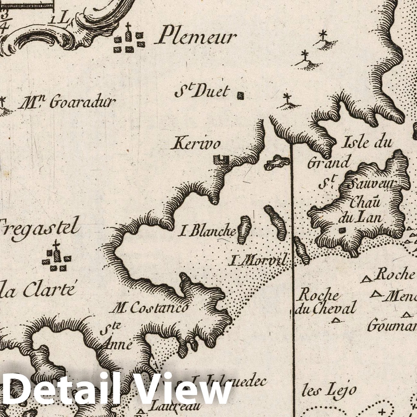 Coast of Brittany - Nautical Chart, 1764 - Bellin Historical Map Print