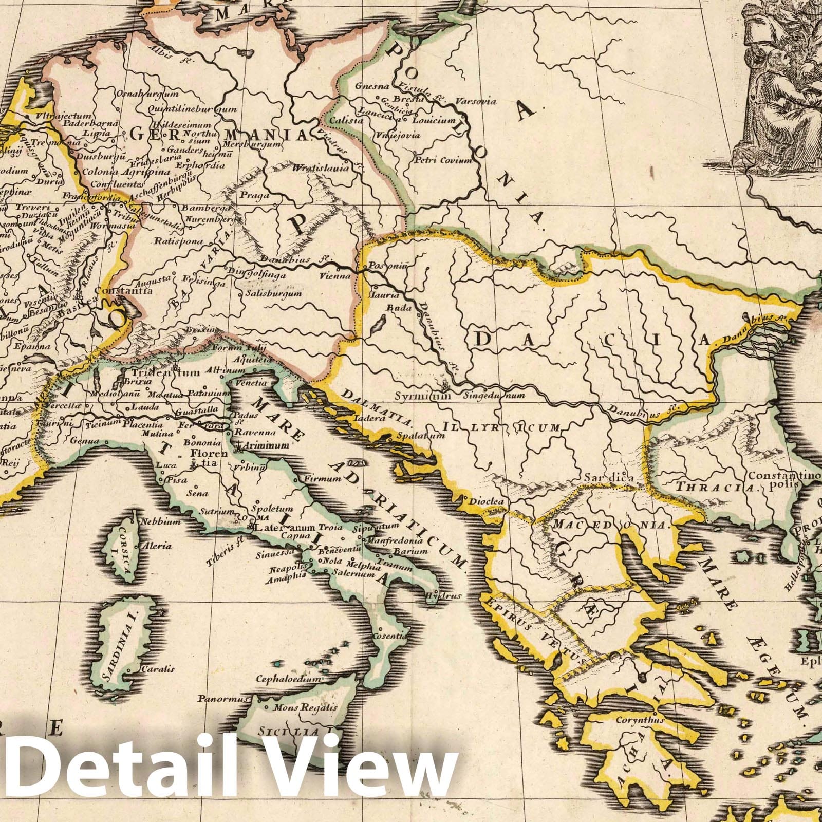 Historic Wall Map : 1667 Synodical Council on Geography, the First Parts of All the World as Historic Wall Map. - Vintage Wall Art