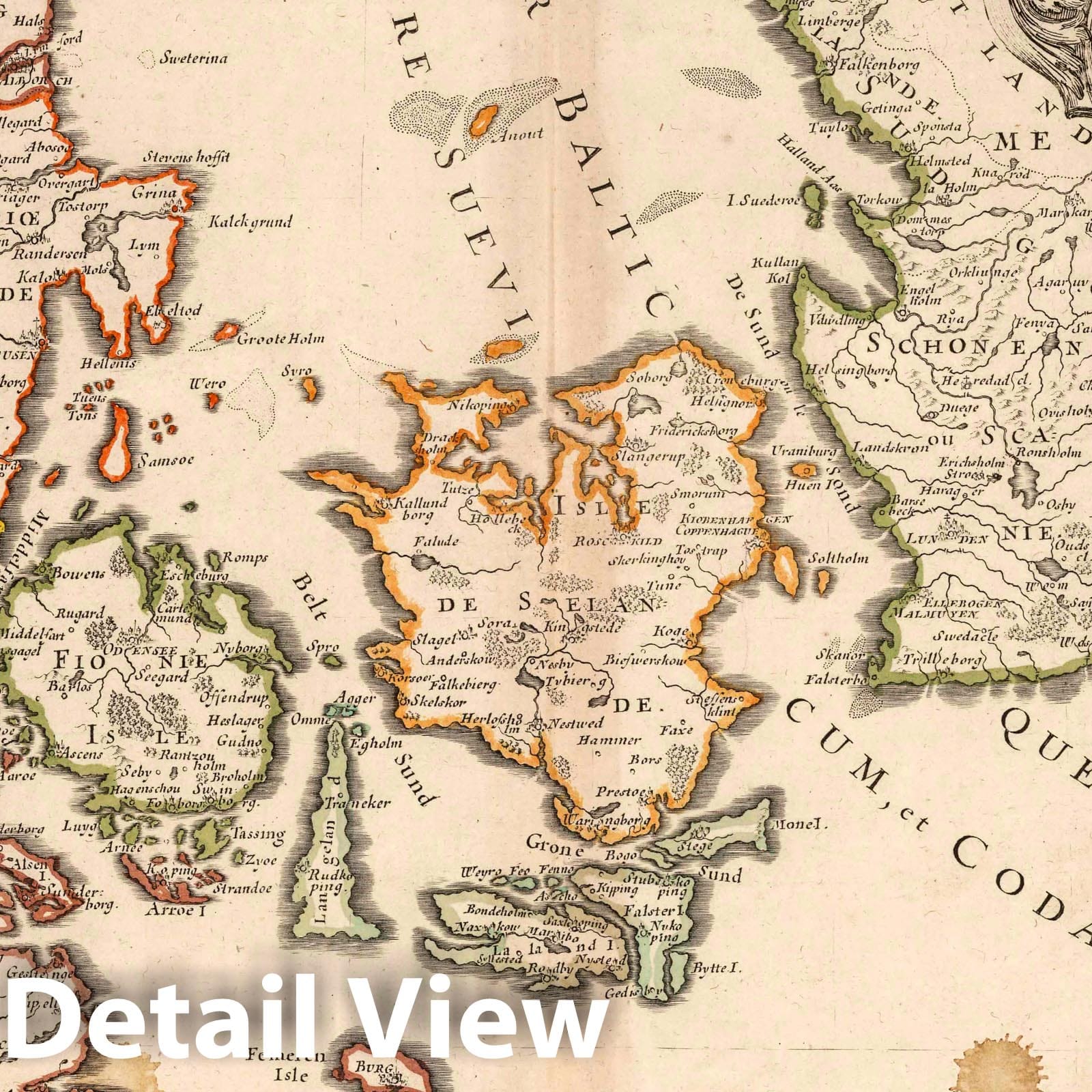 Denmark, 1697 - Historical Map Print by Sanson