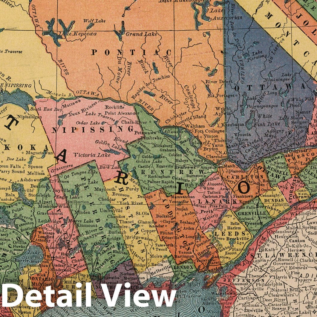 Canada, 1883 - Historical Map Print from Cram's Atlas