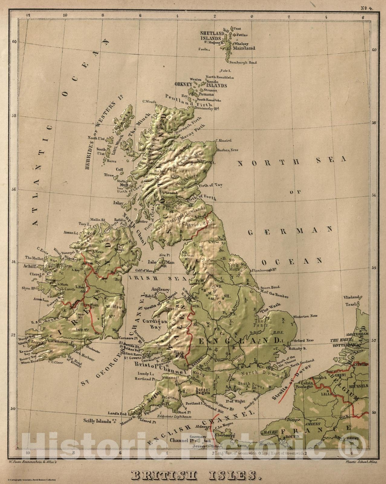 Historic Map : 1880 British Isles. v1 - Vintage Wall Art