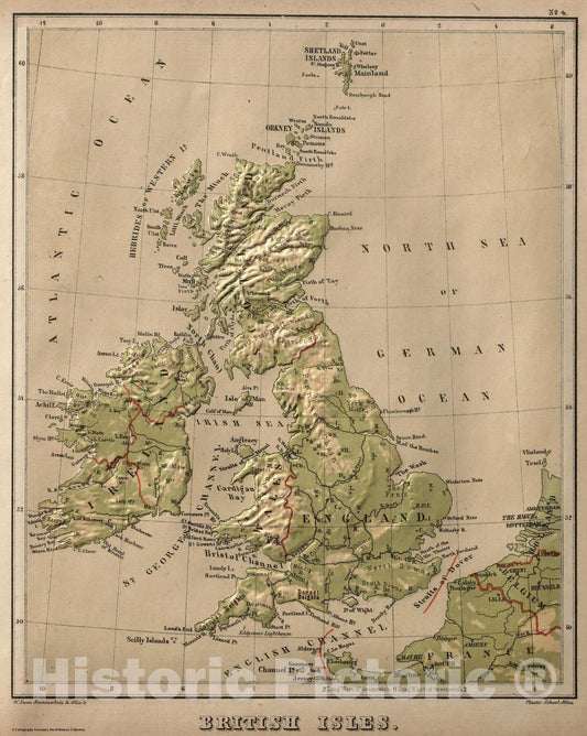Historic Map : 1880 British Isles. v1 - Vintage Wall Art